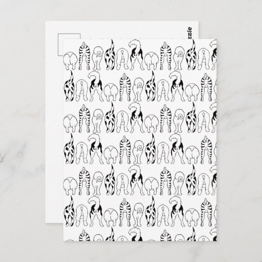 Dog Butts Pattern Briefkaart (Voorkant / Achterkant)