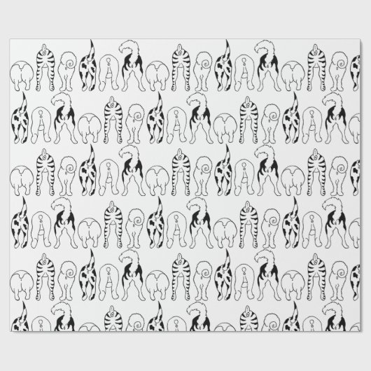 Dog Butts Pattern Cadeaupapier (Vlak)