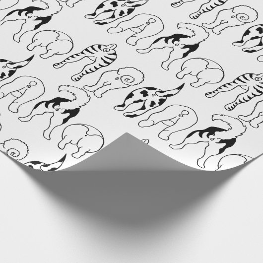Dog Butts Pattern Cadeaupapier (Hoek)
