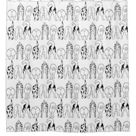 Dog Butts Pattern Douchegordijn
