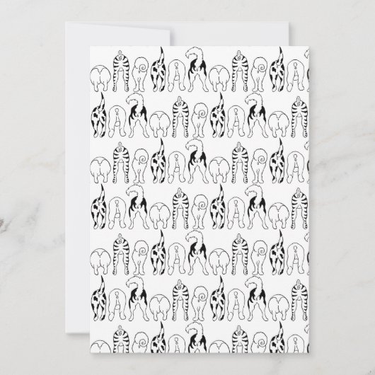 Dog Butts Pattern Feestdagenkaart (Voorkant)
