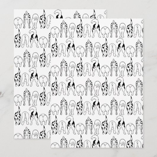 Dog Butts Pattern Feestdagenkaart (Voorkant / Achterkant)