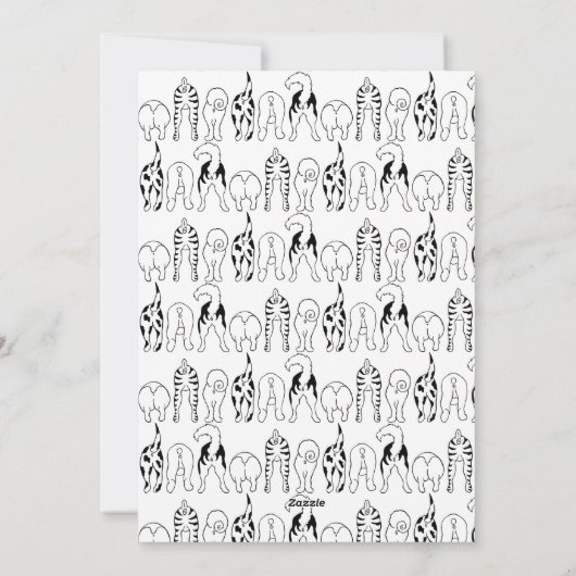 Dog Butts Pattern Feestdagenkaart (Achterkant)