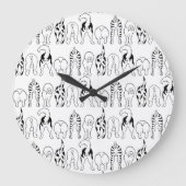 Dog Butts Pattern Grote Klok (Voorkant)