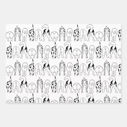 Dog Butts Pattern Inpakpapier Vel (Voorkant 2)