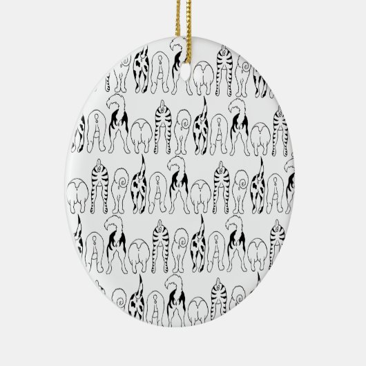 Dog Butts Pattern Keramisch Ornament (Rechts)