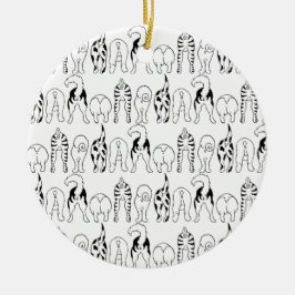 Dog Butts Pattern Keramisch Ornament