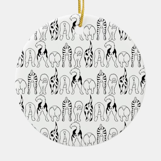 Dog Butts Pattern Keramisch Ornament (Voorkant)