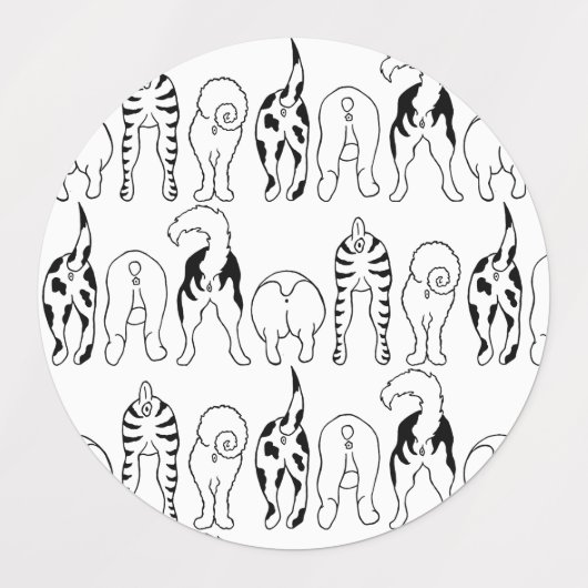 Dog Butts Pattern Labels (Design 2)