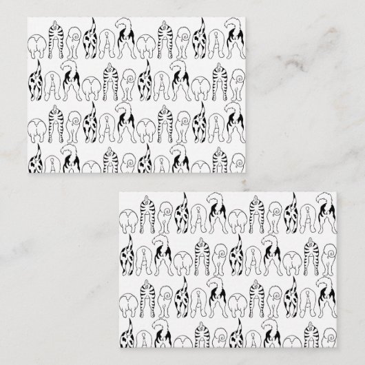 Dog Butts Pattern Notitiekaartje (Voorkant / Achterkant)