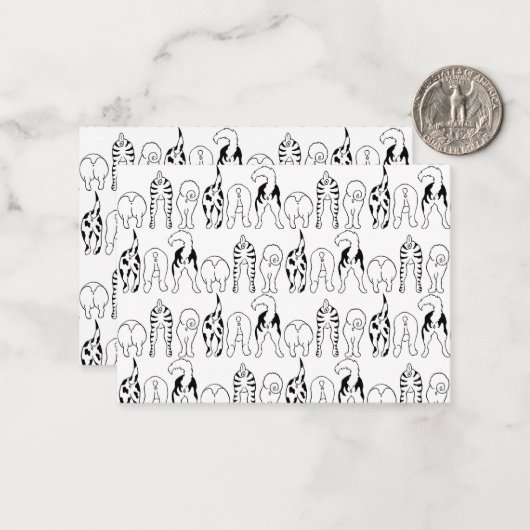 Dog Butts Pattern Notitiekaartje (Voorkant / Achterkant in situ)