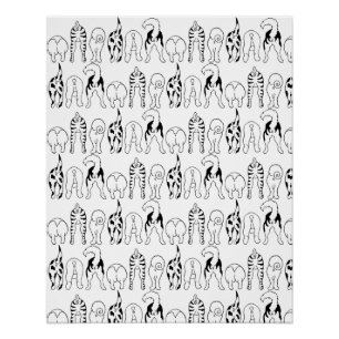 Dog Butts Pattern Perfect Poster