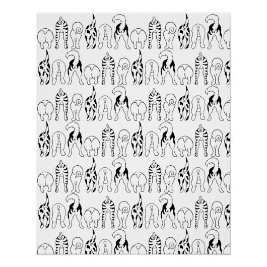 Dog Butts Pattern Perfect Poster (Voorkant)