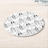 Dog Butts Pattern Ronde Kartonnen Onderzetter (Gebogen)
