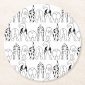 Dog Butts Pattern Ronde Kartonnen Onderzetter (Voorkant)