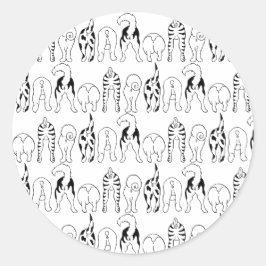 Dog Butts Pattern Ronde Sticker