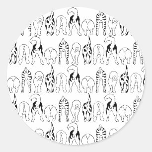 Dog Butts Pattern Ronde Sticker