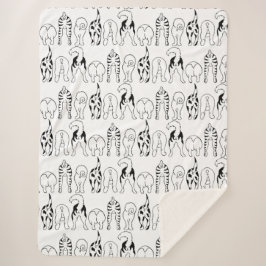 Dog Butts Pattern Sherpa Deken