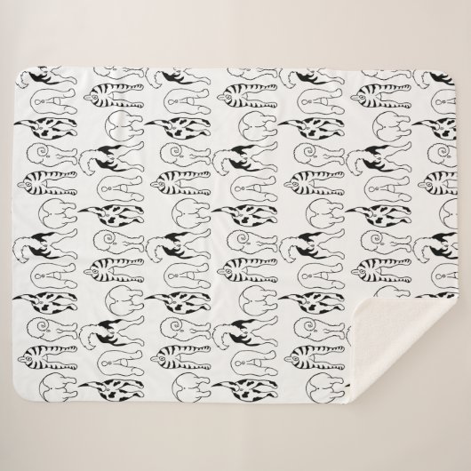 Dog Butts Pattern Sherpa Deken (Voorkant (horizontaal))