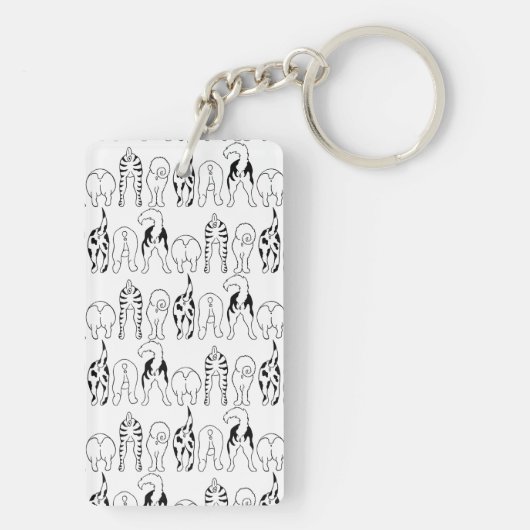 Dog Butts Pattern Sleutelhanger (achterkant)