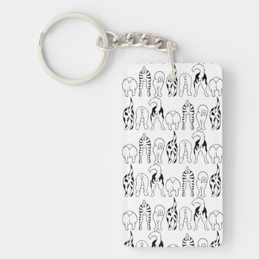 Dog Butts Pattern Sleutelhanger (Voorkant)