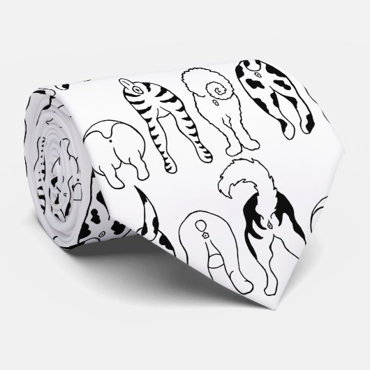 Dog Butts Pattern Stropdas (Opgerold)