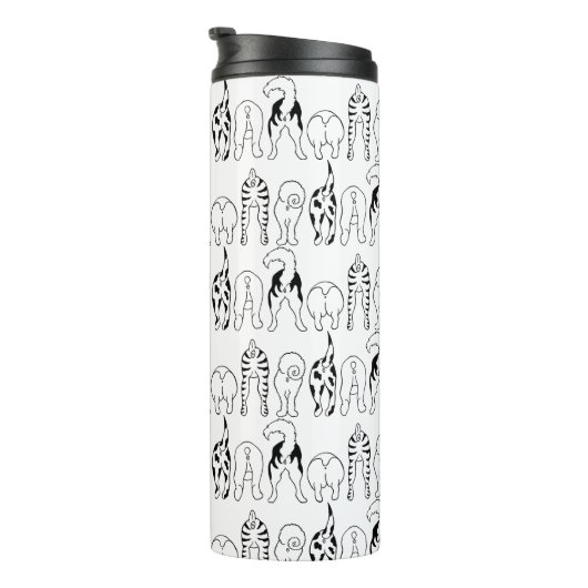 Dog Butts Pattern Thermosbeker (Geroteerd rechts)