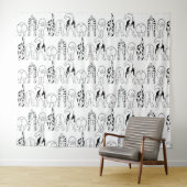 Dog Butts Pattern Wandkleed (In Situ (horizontaal))