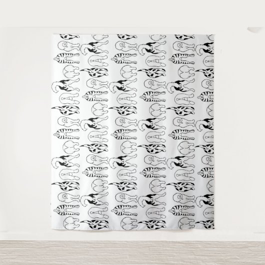 Dog Butts Pattern Wandkleed (Voorkant)