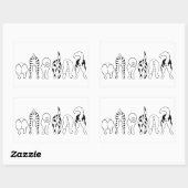 Dog Butts Rechthoekige Sticker (Vel)