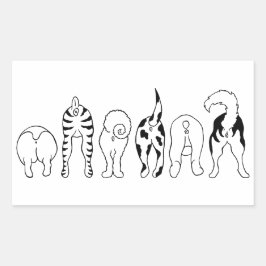 Dog Butts Rechthoekige Sticker