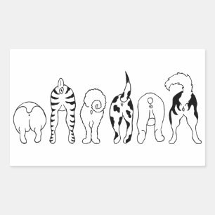 Dog Butts Rechthoekige Sticker