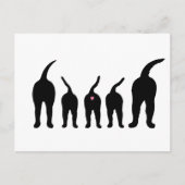 Dog Butts Silhouette Briefkaart (Voorkant)