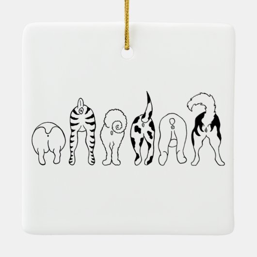Dog Butts - Square Ornament (Achterkant)