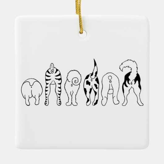 Dog Butts - Square Ornament (Voorkant)