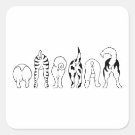 Dog Butts - Square Sticker