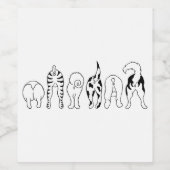 Dog Butts Wijn Etiket (Enkel label)