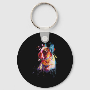 Dog Cadeau Franse Bulldog Hand Drawing Art Sleutelhanger