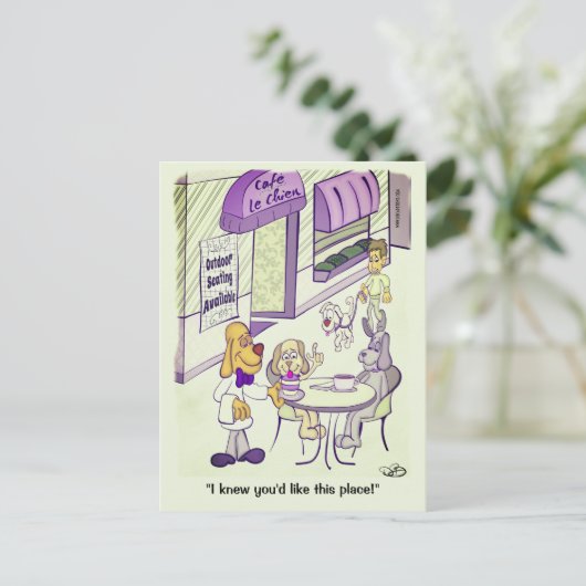 Dog Cafe Briefkaart (Staand voorkant)