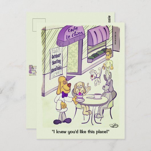 Dog Cafe Briefkaart (Voorkant / Achterkant)