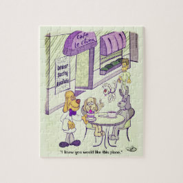 Dog Cafe Funny 8 x 10 Jigsaw Puzzle Legpuzzel