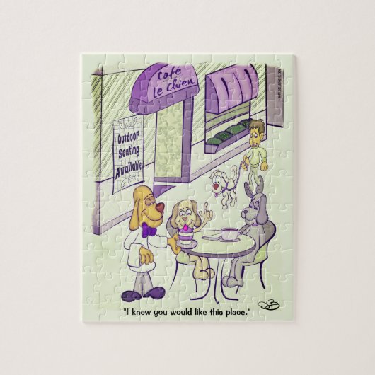 Dog Cafe Funny 8 x 10 Jigsaw Puzzle Legpuzzel (Verticaal)
