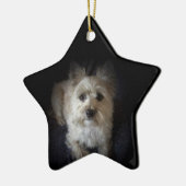 Dog Cairn Terrier Canine "Hondenliefhebber" Star O Keramisch Ornament (Links)