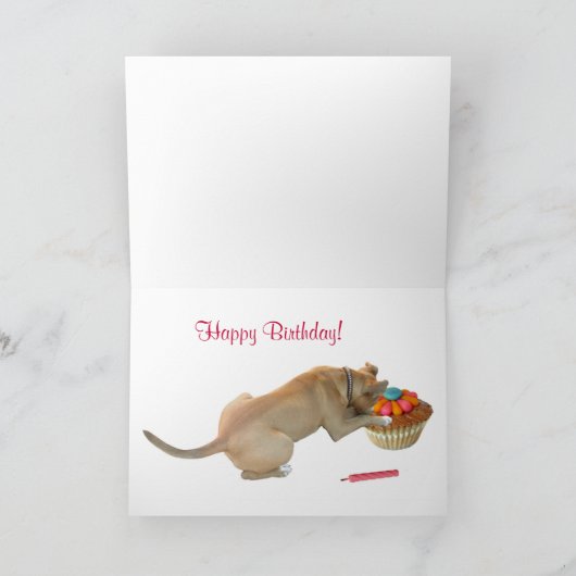 Dog Cake Verjaardag Kaart (Binnen)