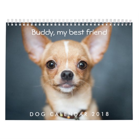 Dog Calendar 2018 Gepersonaliseerd voeg Foto toe Kalender (Hoes)