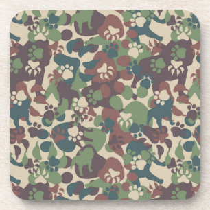 Dog Camouflage Pattern Bier Onderzetter