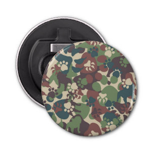 Dog Camouflage Pattern Button Flesopener