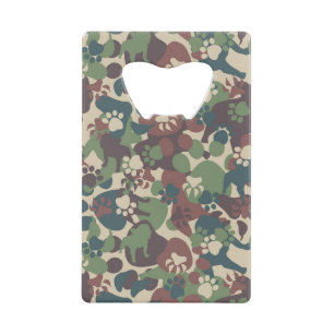Dog Camouflage Pattern Creditkaart Flessenopener