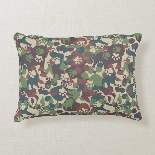 Dog Camouflage Pattern Decoratief Kussen (Voorkant)