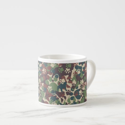 Dog Camouflage Pattern Espresso Kop (Voorkant rechts)